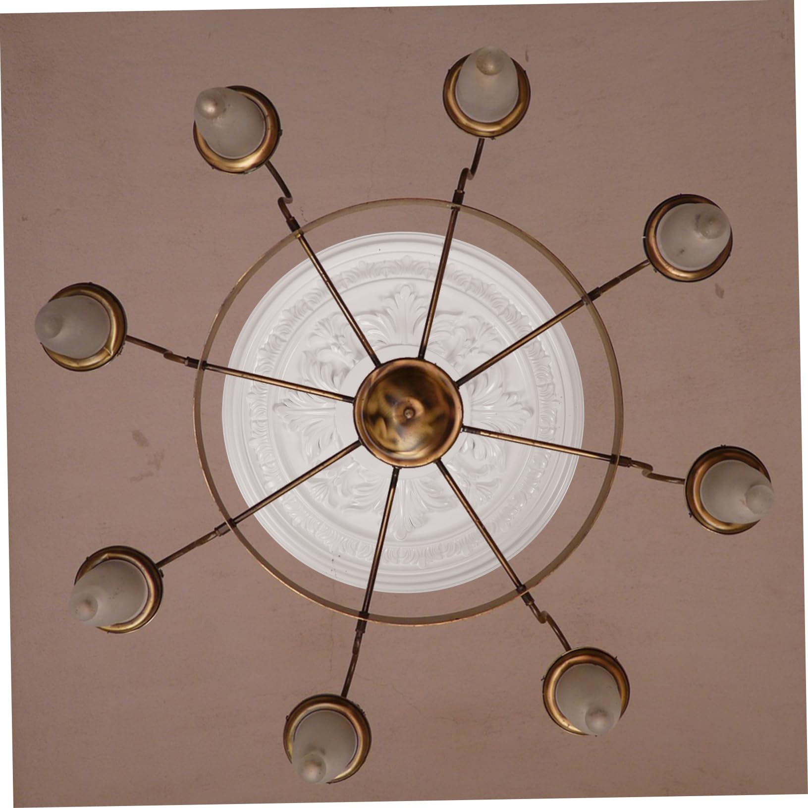 WESIEVYA Vintage Ceiling Medallion 15.59 Inch Round Pu Material Decorative Ceiling Light Medallion for Home and Commercial Lighting Fixtures Easy Installation - Image 2