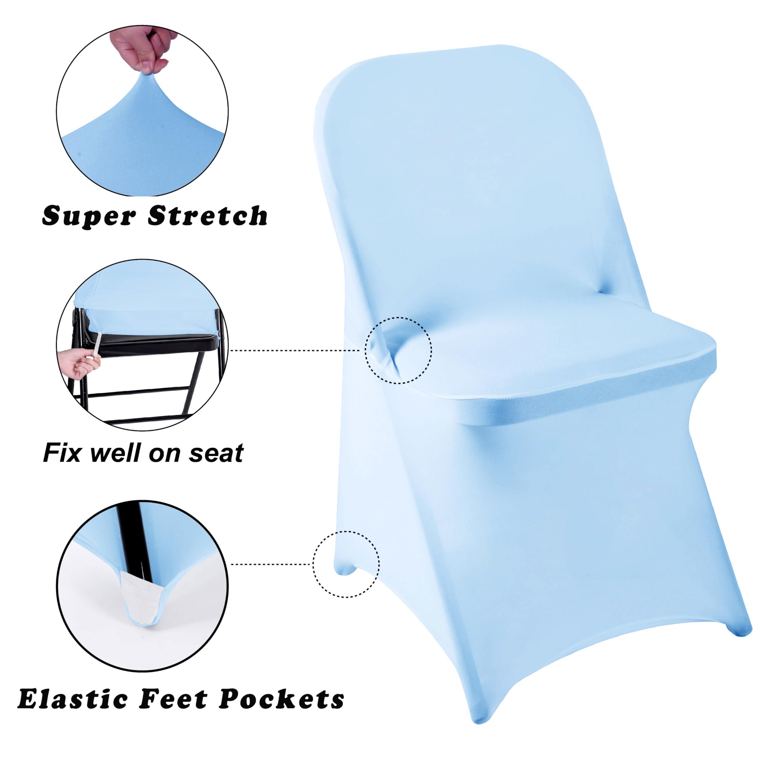 12 fundas plegables de elastano elástico impermeables para sillas de comedor, fundas protectoras para sillas de comedor, bodas, banquetes, fiestas, vacaciones, celebraciones y decoración