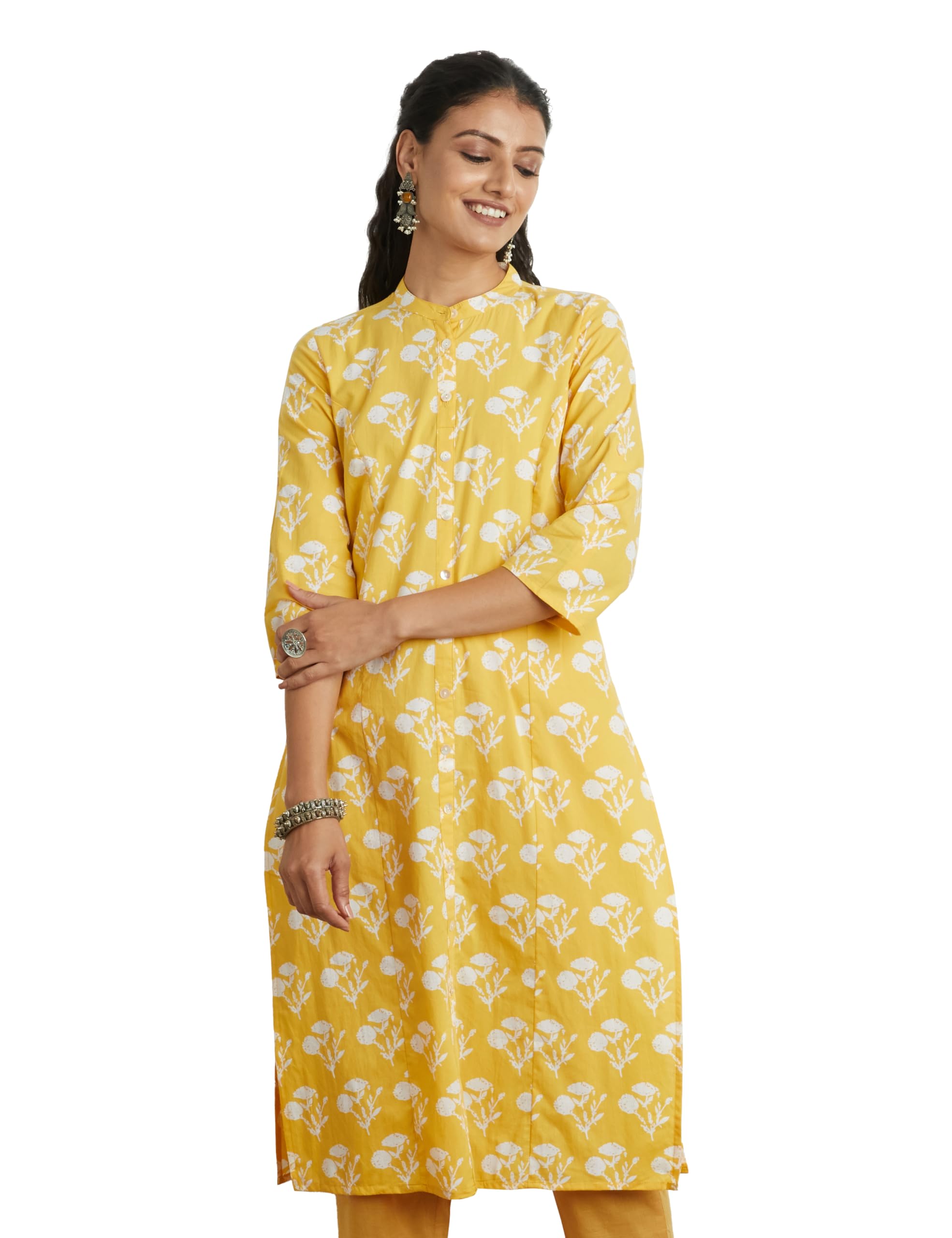 Women Printed Cotton Regular Fit Kurta (Available in Plus Sizes)-image-39