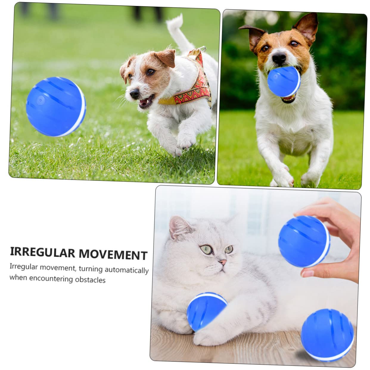 Kisangel 3piezas Juguete Interactivo Automático para Gatos Bola De Luz Led USB Recargable Juguete De Movimiento para Mascotas Diversión Sin Fin Casa