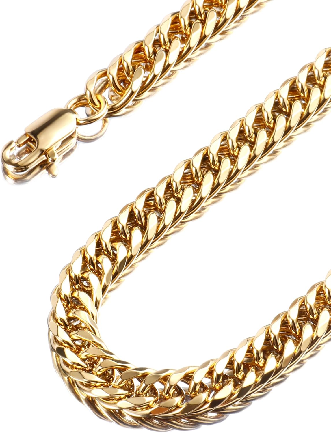 Gold Cuban Link Chain for Women Men, 9mm 18K Gold Plated Chunky Cuban Curb Link Chain Choker Necklace - Image 8