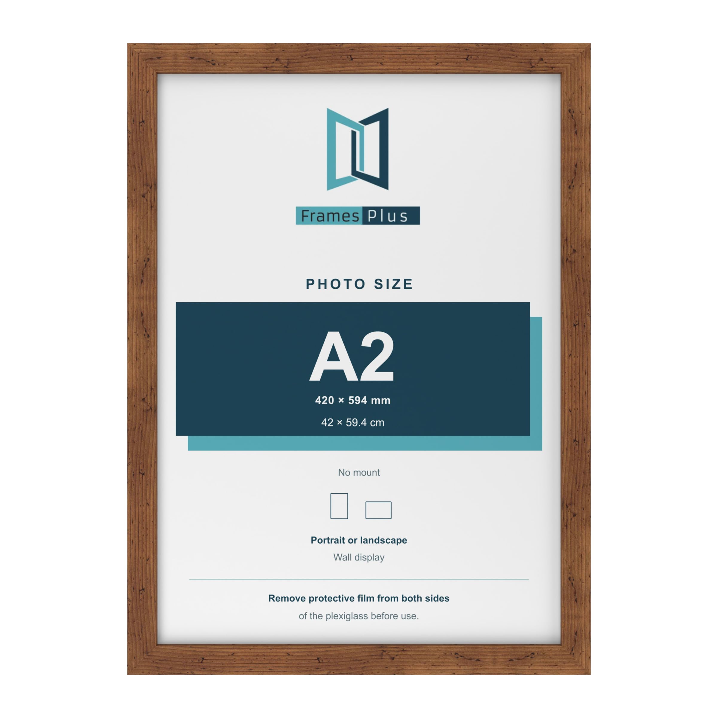 FramesPlus A2 Poster Frame, Rustic, Modern Photo Frame for Wall