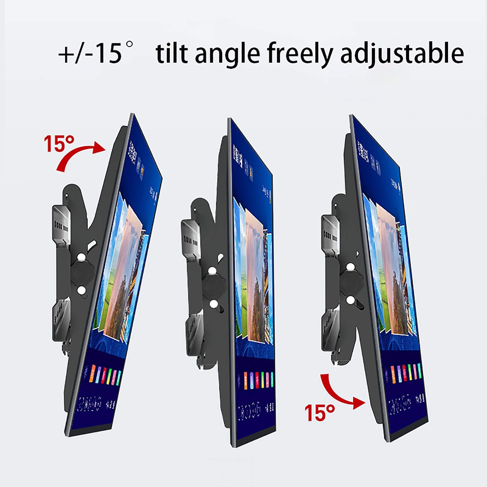 Soporte de pared inclinable para TV para la mayoría de televisores planos de 26 a 65 pulgadas, soporte de pared de perfil bajo con VESA máximo 400 x 400 mm