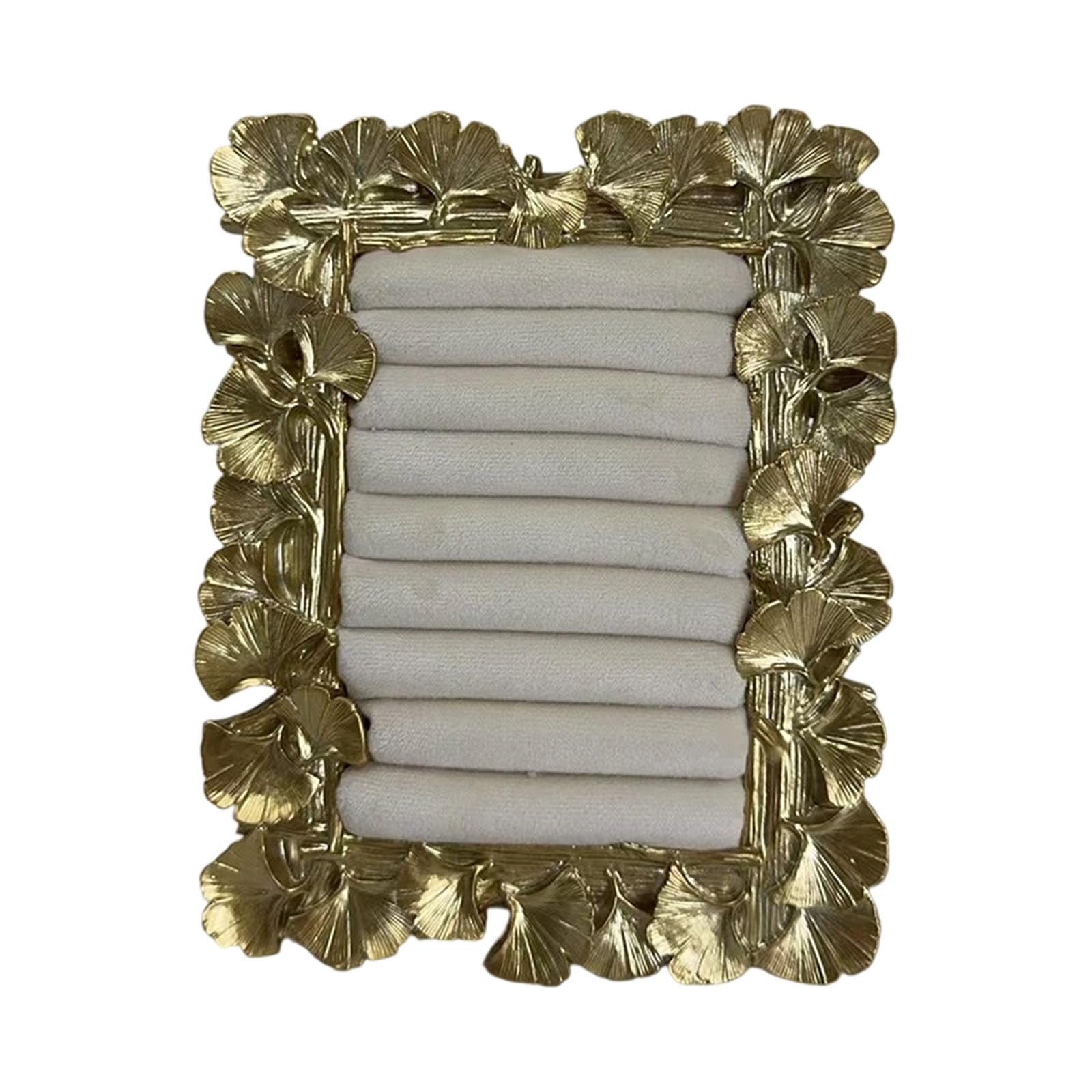 Msioytog Ginkgos Resin Frame Velvety Rings Holder Jewelry Display Stand for Earrings and Small Accessories with Soft Fabric Surfaces Lightweight Jewelry Frame