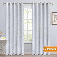 Vista 343 de BGment Room Darkening Curtains 95 Inches Long, Grommet Thermal Insulated Blackout Curtains with Wave Line and Dots Printed for Bedroom, 2 Panels