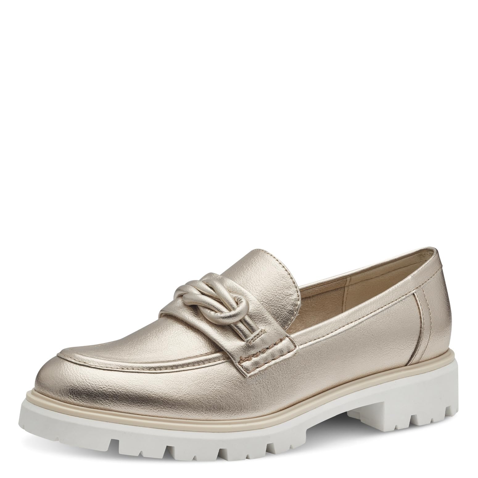MARCO TOZZI Women's 2-24704-42 Loafers, Platinum, 5.5
