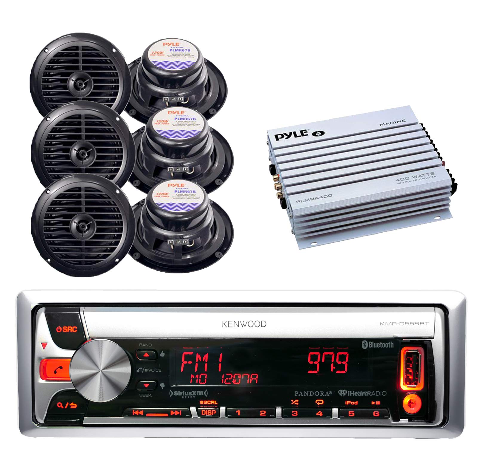 Buy Kenwood Bluetooth CD MP3 USB AUX AM/FM Radio Marine Boat Stereo 6 X