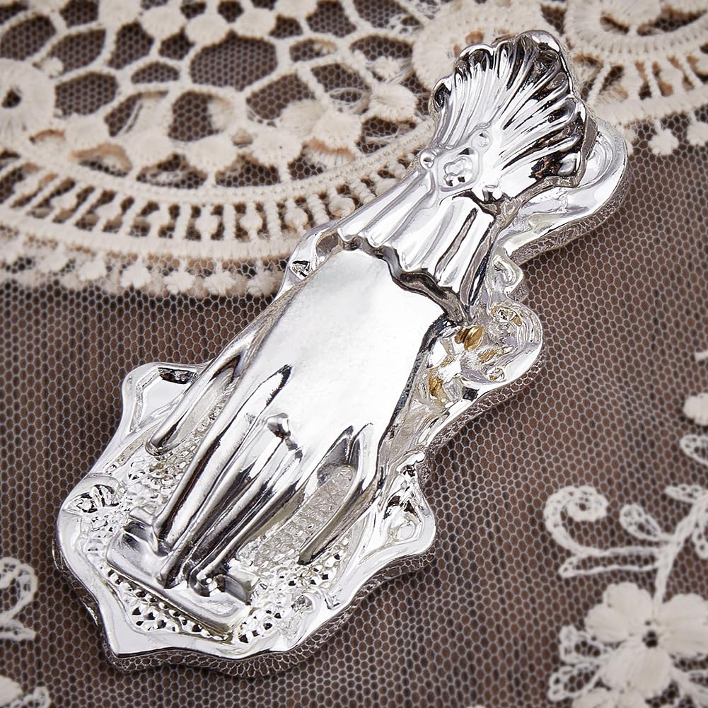 CRASPIRE Vintage Lady's Hand Book Clip 3D Metal Antique Silver Alloy Traveler Notebook Journal Clips Paper Storage Holder Bookmark Page File Decorative Scrapbook Document for Books Lovers Writer