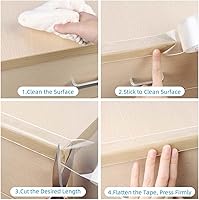 Vista 7 de Tira protectora de borde transparente, 1.57 pulgadas x 9.84 pies, cinta de cubierta de borde afilado, protectores autoadhesivos para puertas