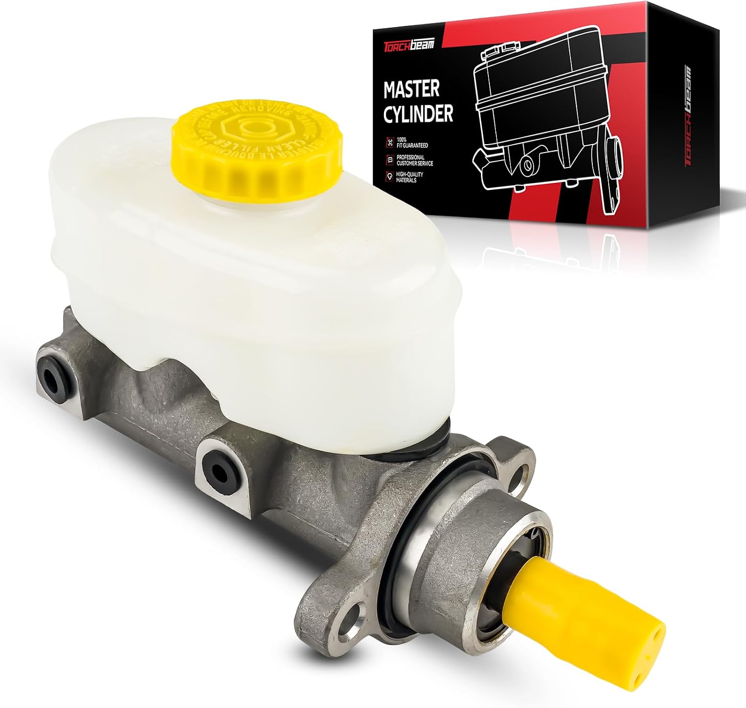 Torchbeam Brake Master Cylinder with Reservoir, Direct Fit Replacement for Jeep Wrangler 1997-2006, DOT Approved, Aluminum Alloy, Includes Mounting Hardware
