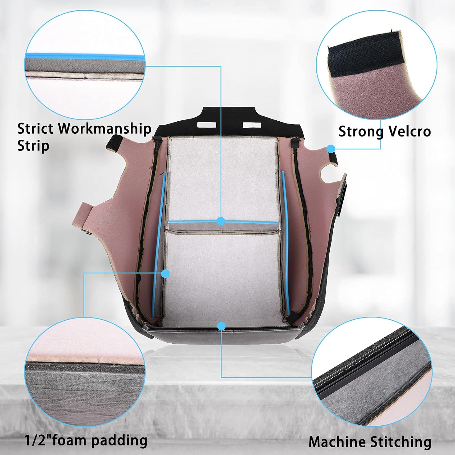 Driver Seat Cover Replacement Cloth for 2010 2011 2012 2013 2014 Chevy Silverado 1500 2500 HD 3500 HD Avalanche Suburban GMC Sierra Yukon XL - Replace 20833416 Front Bottom Cushion Cover Protector