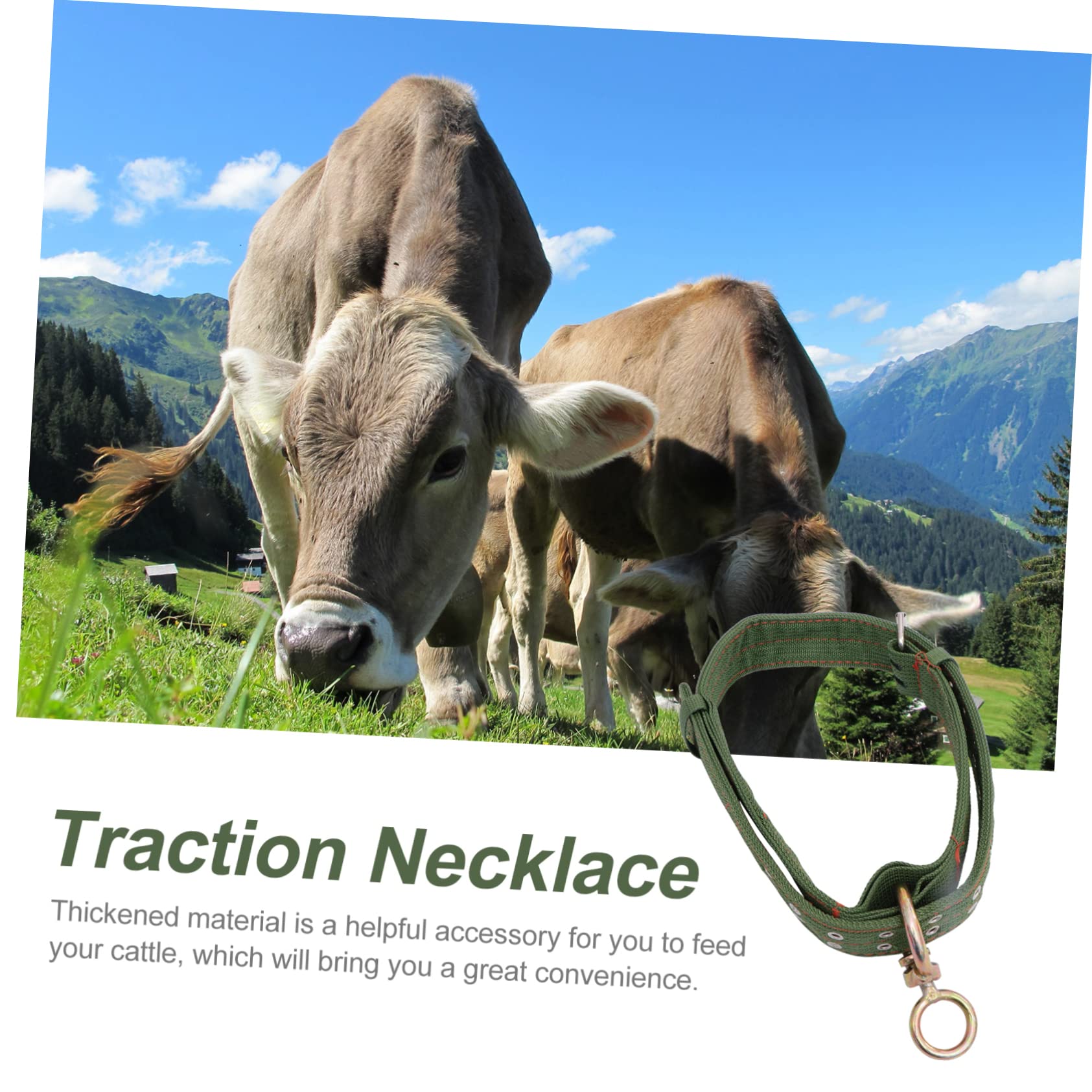 Collar para Ovejas y Caballos de Lona Verde, Resistente y Confiable, No Lastima el Cuello del Ganado, Adecuado para Manejo y Alimentación en Granjas