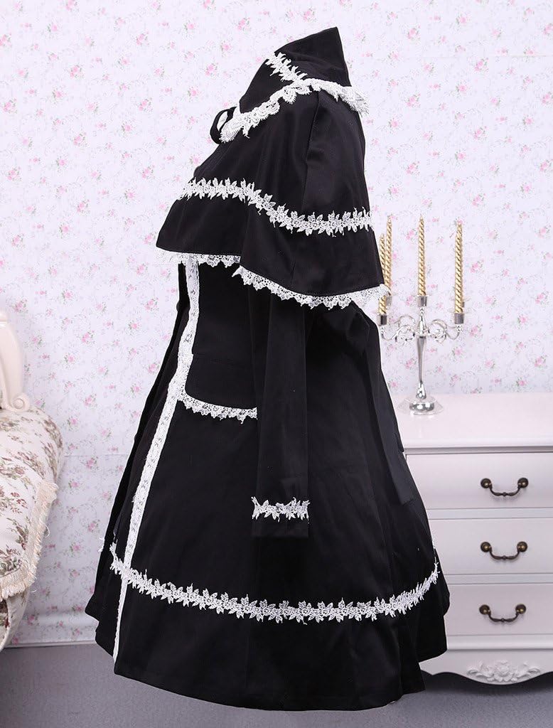 Hugme Black Cotton Lolita Dress with Jacket