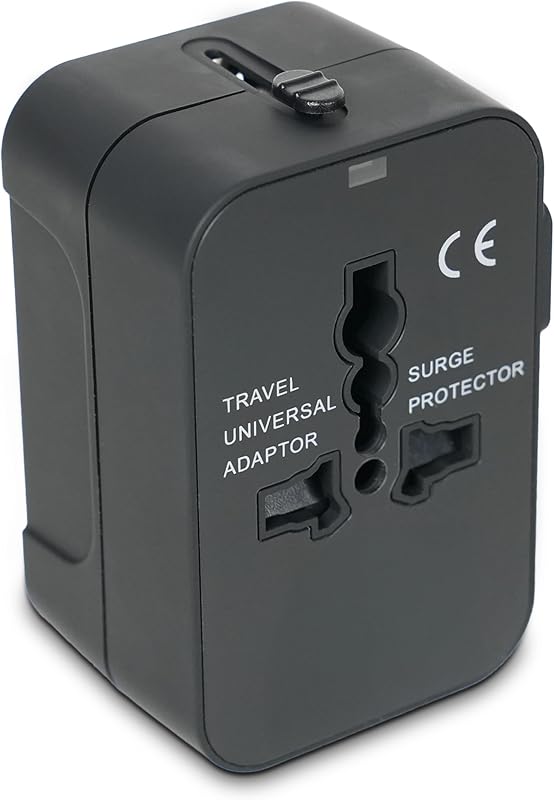 Adattatore Universale da Viaggio Presa Internazionale USA UK EU AUS JP – Travel Adapter Universale con Protezione Surge, Adattatore Presa Estera per Europa, America, Giappone, Australia