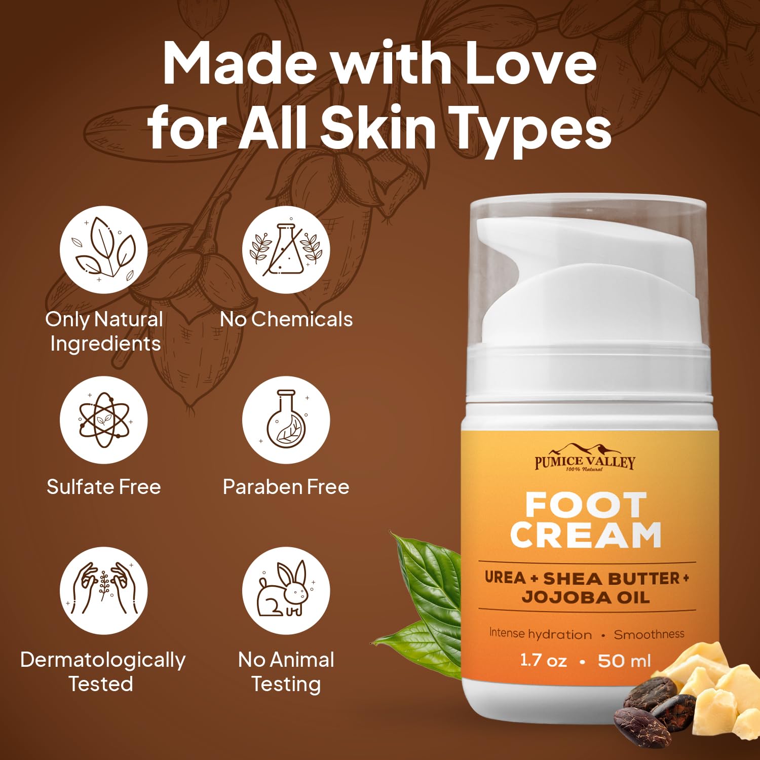 Foot Cream for Dry Cracked Heels (Urea + Shea Butter, 1.7 oz) gallery 3