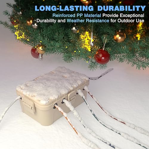 Miniatura 75 de Flemoon Caja eléctrica grande para exteriores (12.5 x 8.5 x 5 pulgadas), cubierta de cable de extensión impermeable IP54 resistente a la intemperie