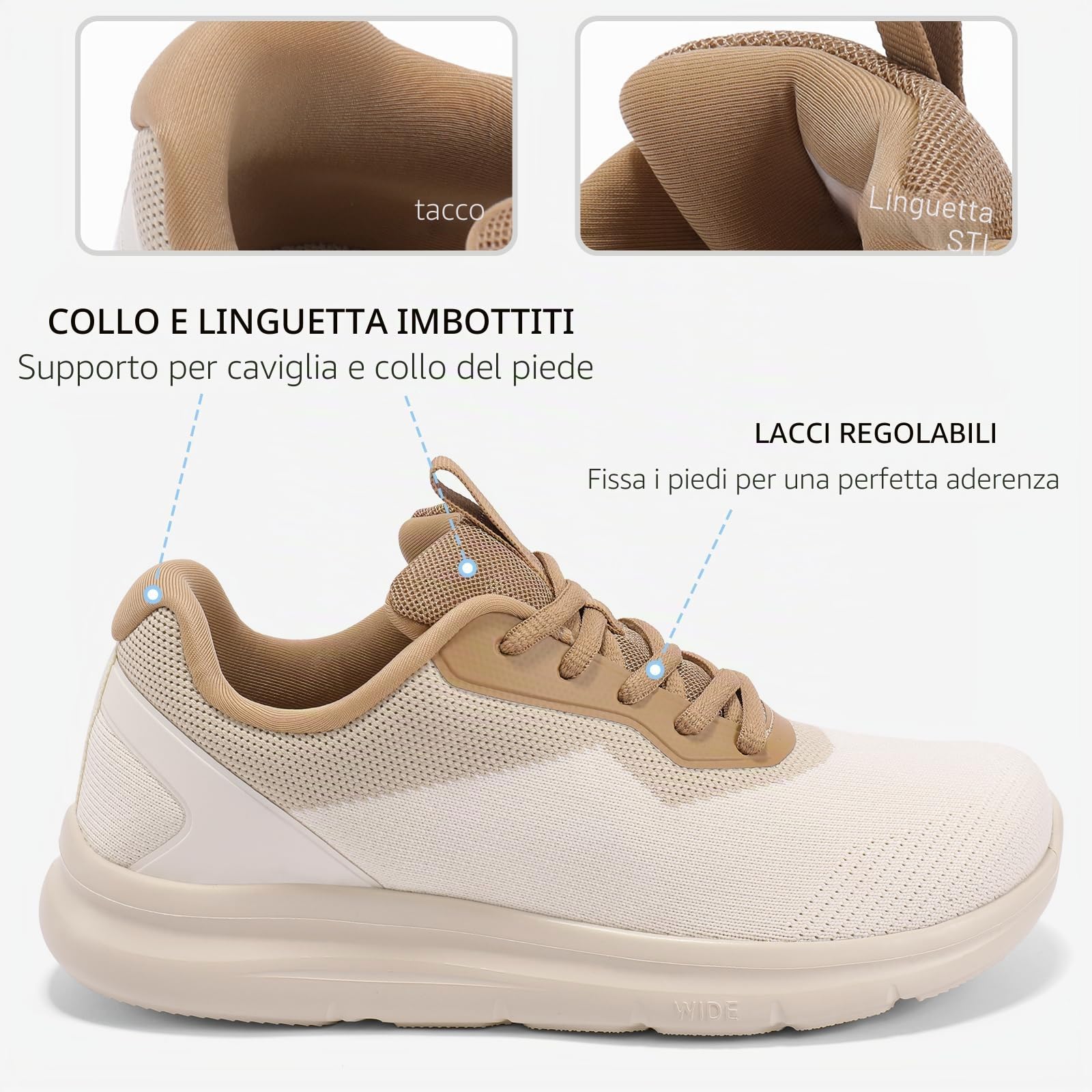 STQ Scarpe da corsa larghe da donna leggere scarpe sportive larghe comode scarpe ortopediche per alluce valgo a martello Odemen