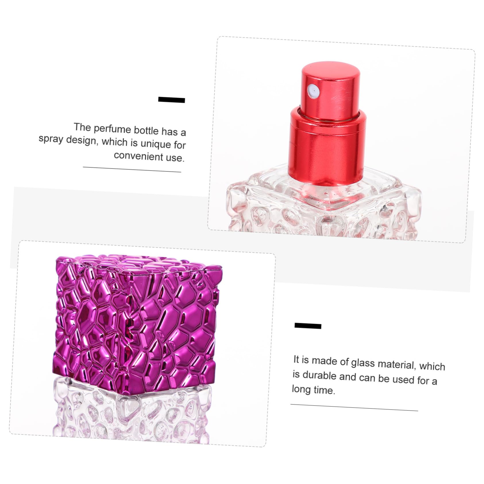 FRCOLOR 6 Stück 50ml Parfümflaschen aus Glas mit Aluminium Sprühkopf Nachfüllbare Leichte Glasflaschen für Parfüm zum Reisen und Aufbewahren Zufällige Farbe