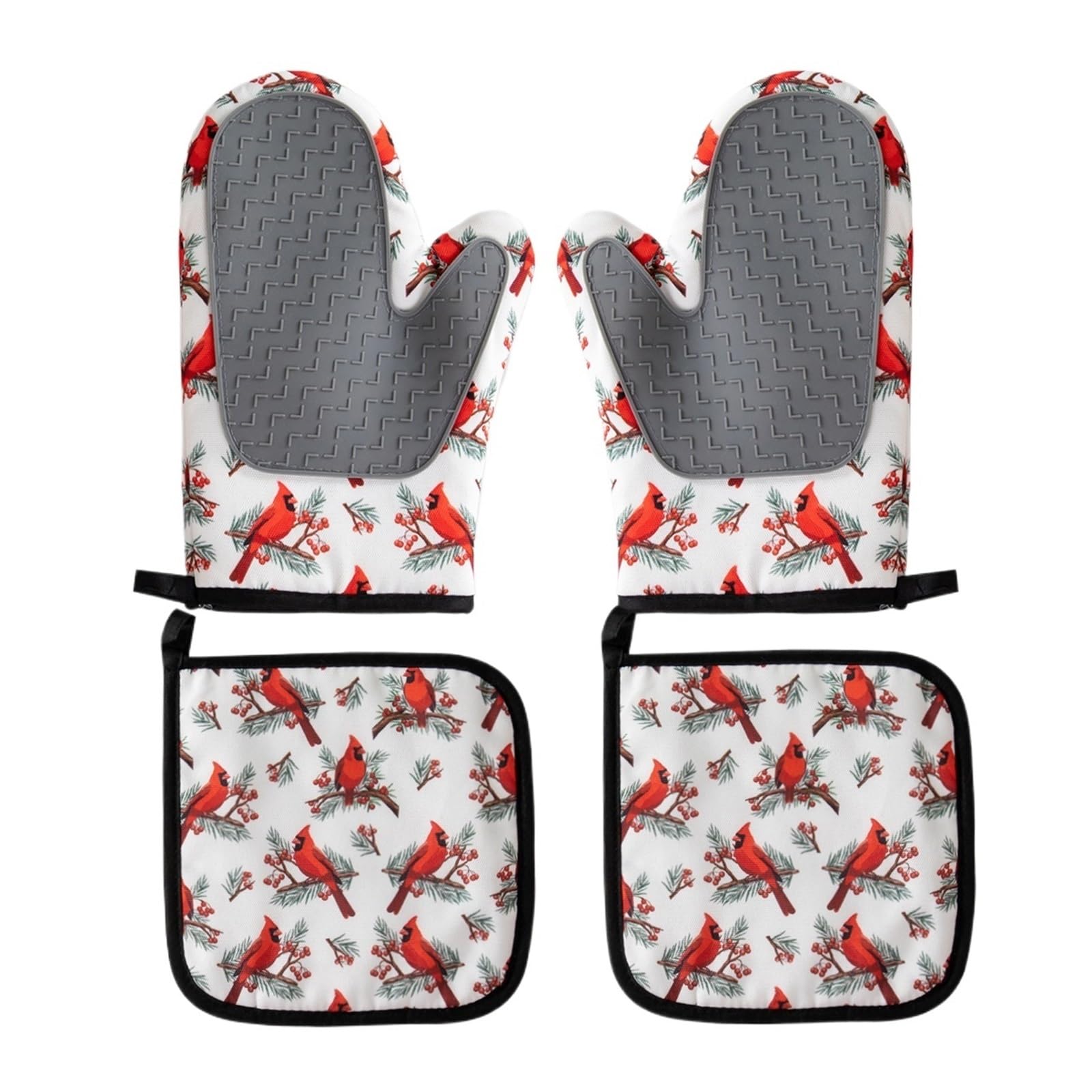 1 Juego Guantes De Horno Silicona Navideños para Cocina