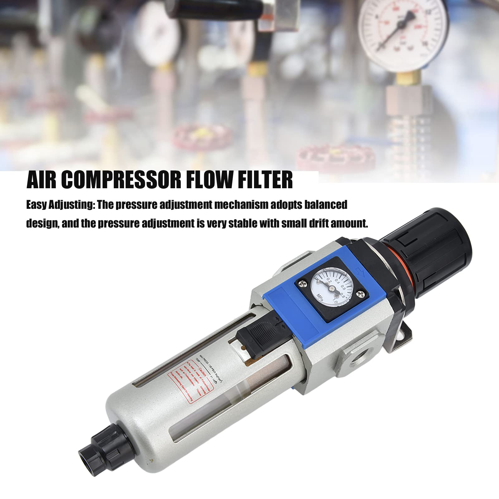 Filtro Regolatore del Compressore d'aria con Manometro, (GFR300-10)