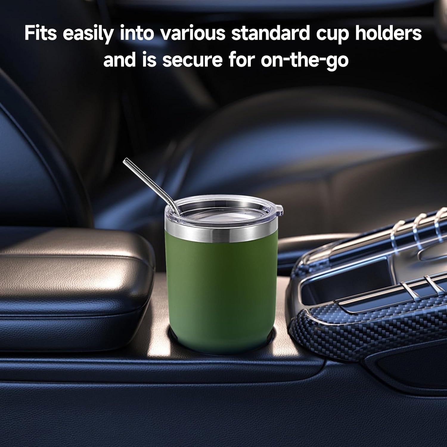 Volhoply 30oz Insulated Tumbler with Lid and Straw, Double Wall Inner & Outer 304 Stainless Steel Coffee Cup, Travel Mug Reusable Thermal Cup for Cold & Hot Drinks (Army Green,1 Pack) - Image 6