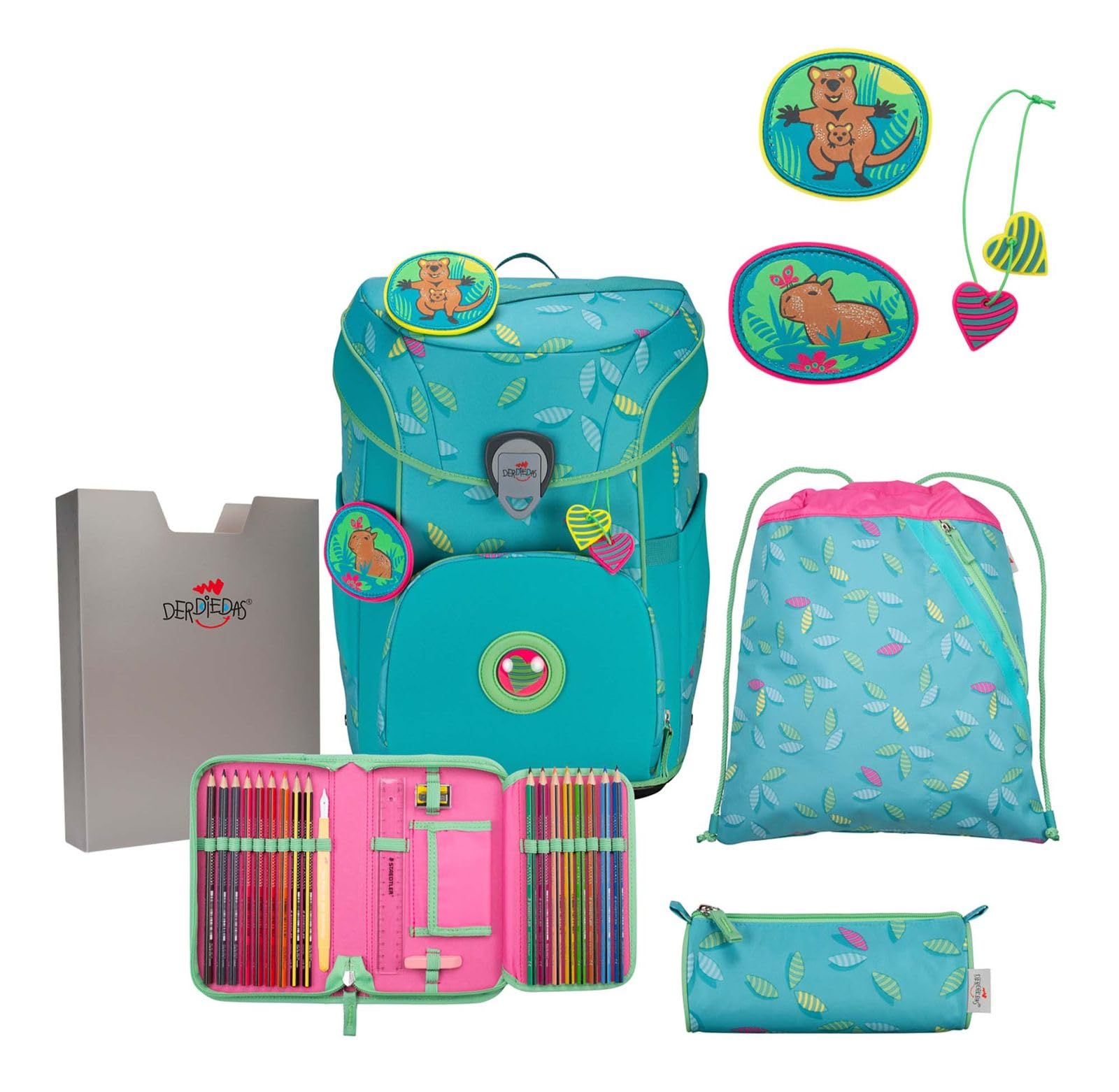 DerDieDas Schulranzen Set 5-TLG. ErgoFlex Easy Superflash Paradise
