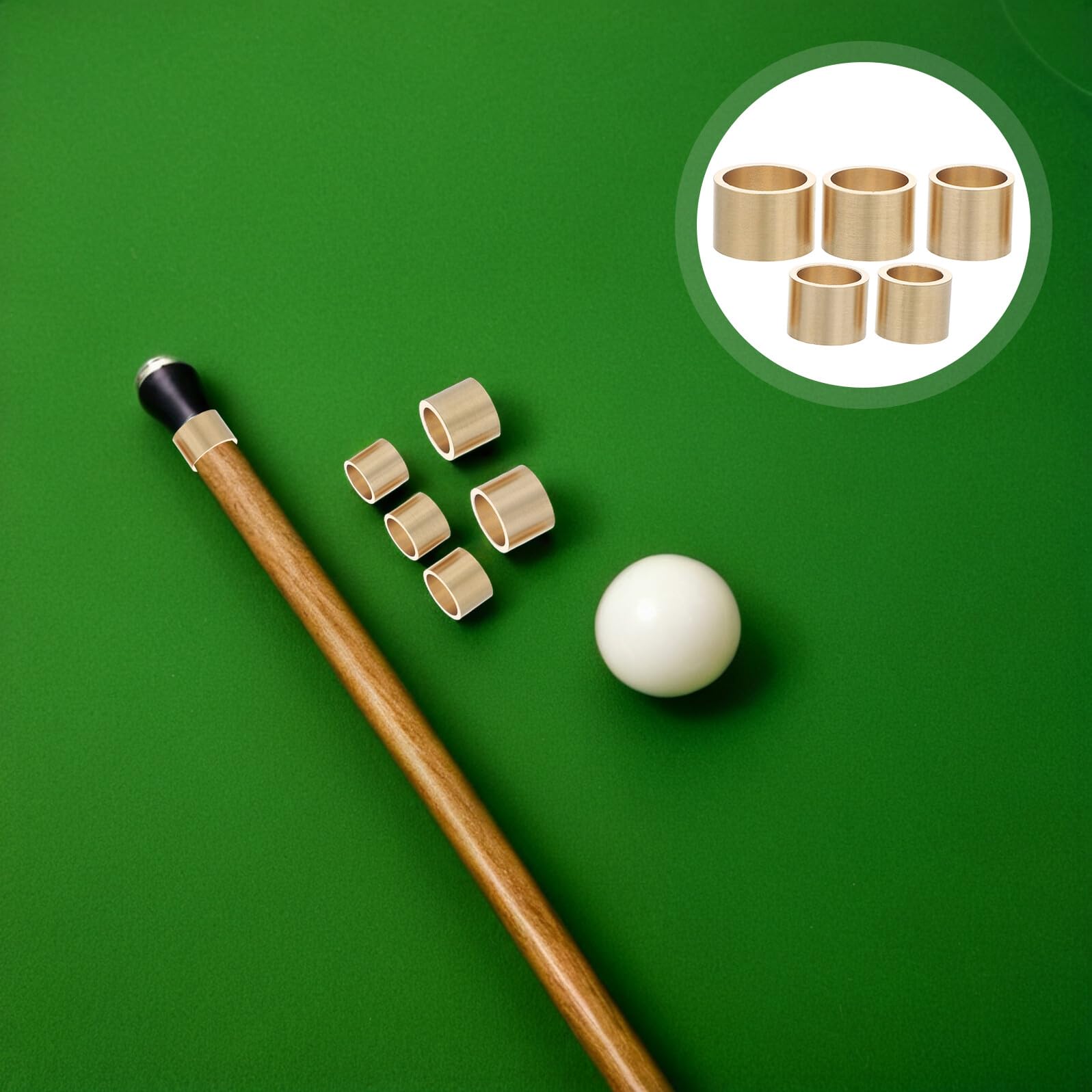 10 Piezas Virola de Latón para Tacos de Billar 10 Piezas Surtido 9-13 MM Kit de Reparación Accesorios para Puntas de Taco de Pool y Mantenimiento en Sala de Juegos — view 9