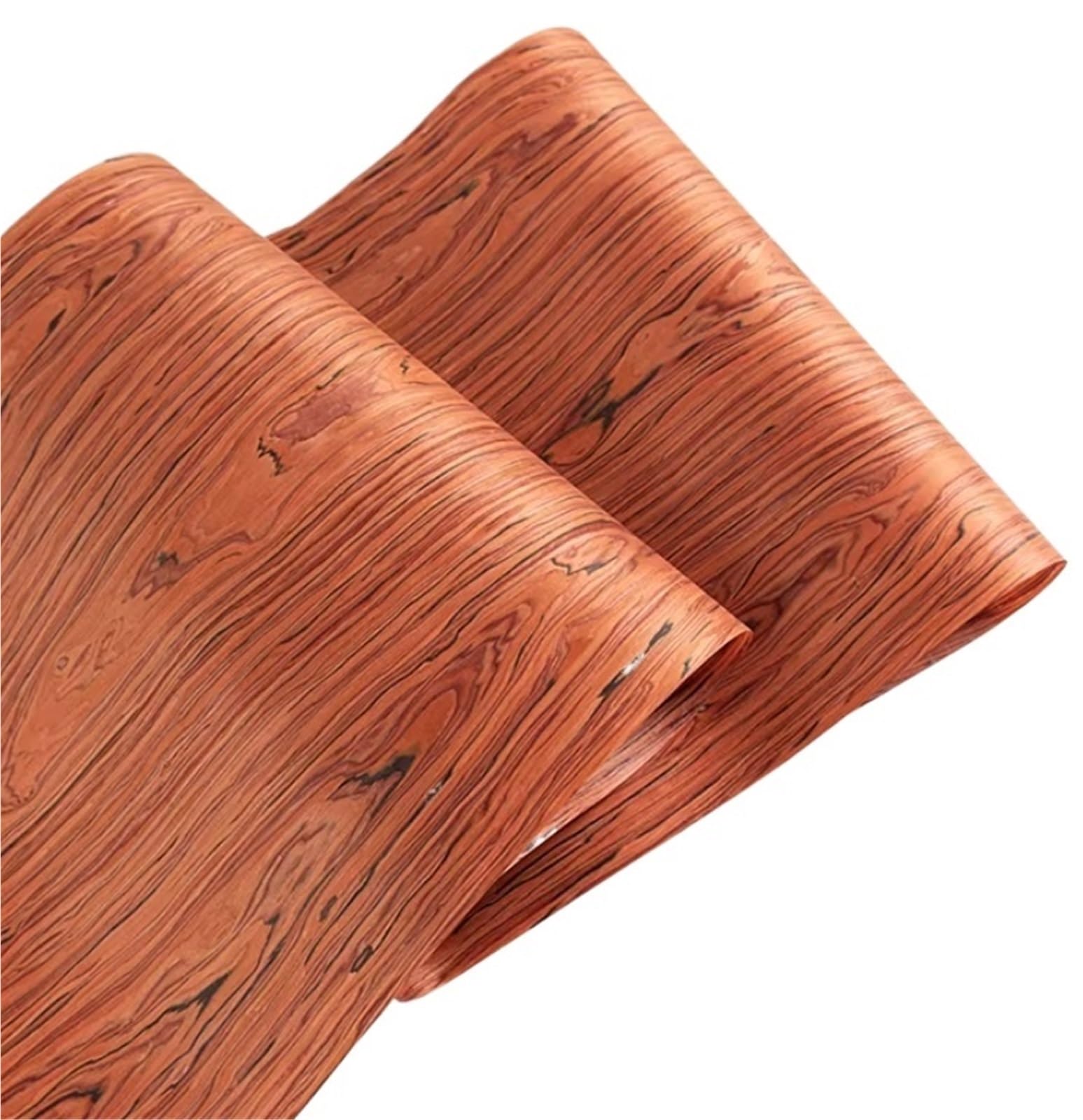 Zymjzbetic Wood Grain Stickers L:2.5Meters Width:58cm T:0.2mm Veneers for Wooden Doors Wood Veneer White Oak and Black Walnut Furniture(Red Acid)