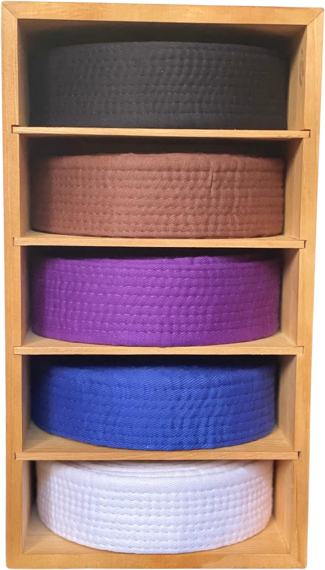 - Alley Cats Brazilian Jiu Jitsu Belt Display | Pine Belt Box | 5 BJJ Belt Display Case | White to Black Belt Rack | Martial Arts Jiu Jitsu Belt Holder | Gifts for Jiu Jitsu Practitioners | OSS