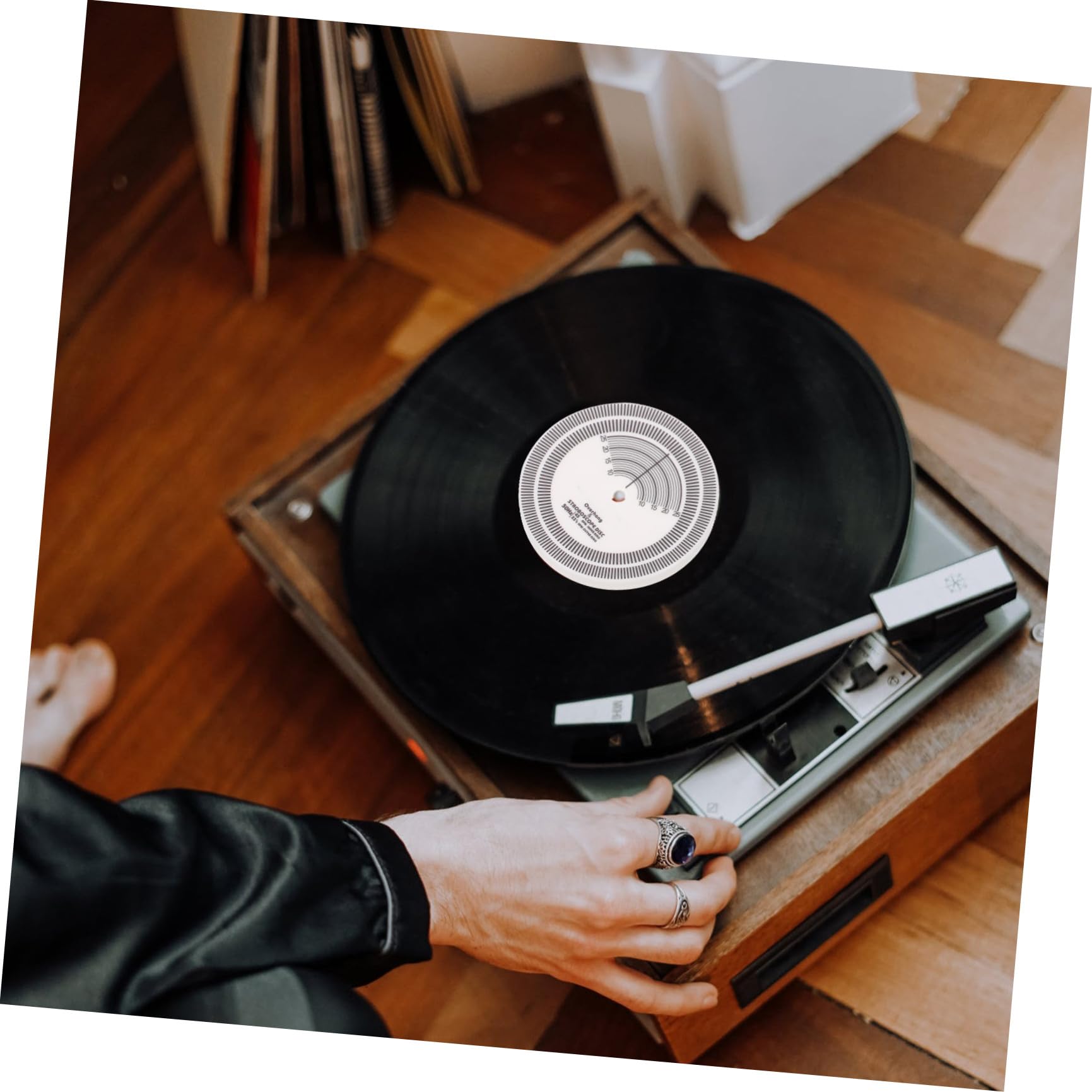 Gadpiparty Plattenspieler Stroboskopscheibe Vinyl Record Geschwindigkeitstester Kalibrierungslineal Für Schallplatten Plattenspieler Zubehör Acrylmaterial Schallplatten Kalibrierung Werkzeug
