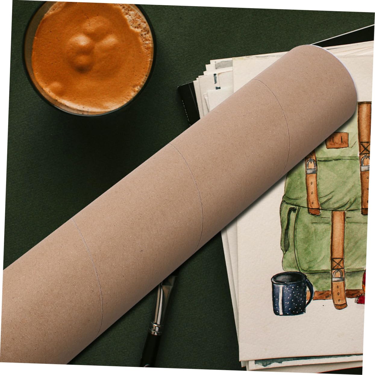 LALAFINA 2pcs Paper Tube Maps Tube Mailing Tube Document Storage Tube Cardboard Tube Blueprint Carrying Tubes Tube Mailer Paperboard Tube Kraft Paper Jar Tube Blueprint Tubes