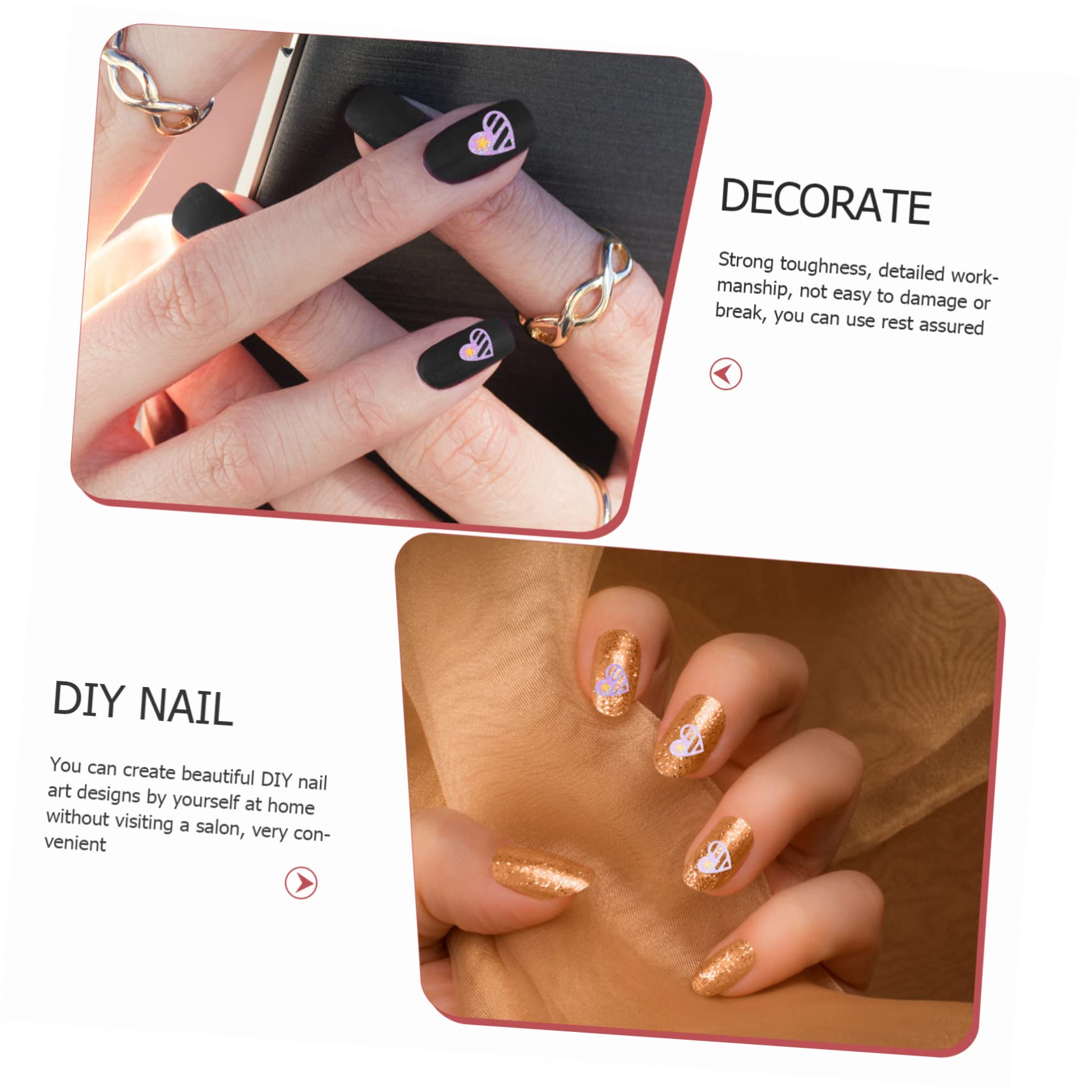 FOMIYES 5 Set di Adesivi per Nail Art Fluorescenti per Unghie Manicure Strisce per Nail Art Set di Decalcomanie per Feste Serali Fogli * 5
