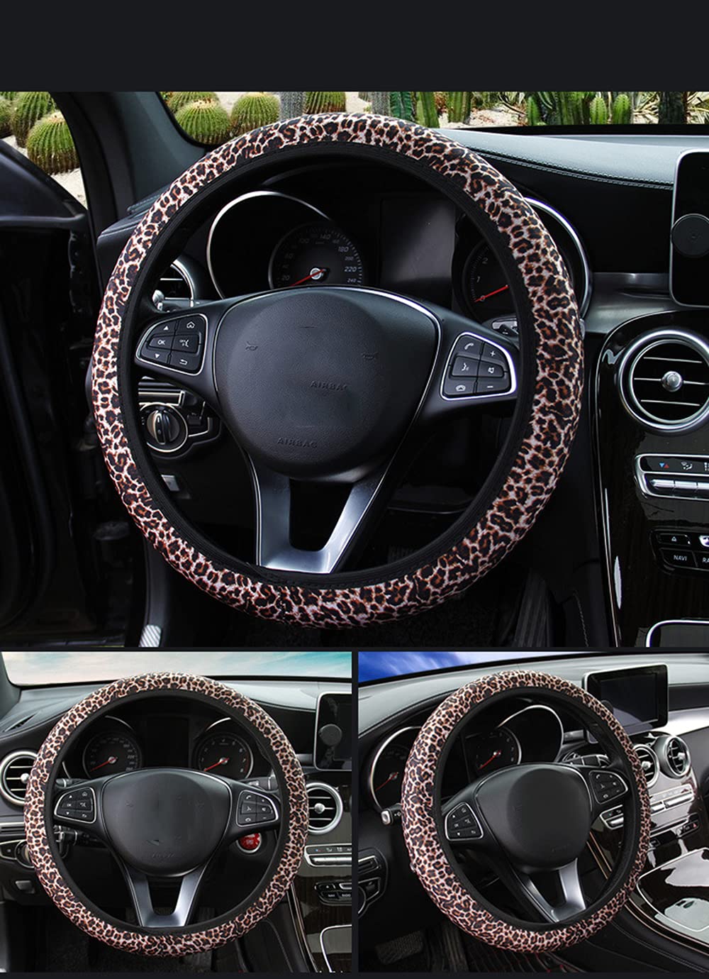 TOADDMOS Coprivolante universale personalizzato, per uomini, donne e ragazze carino coprivolante auto traspirante, antiscivolo