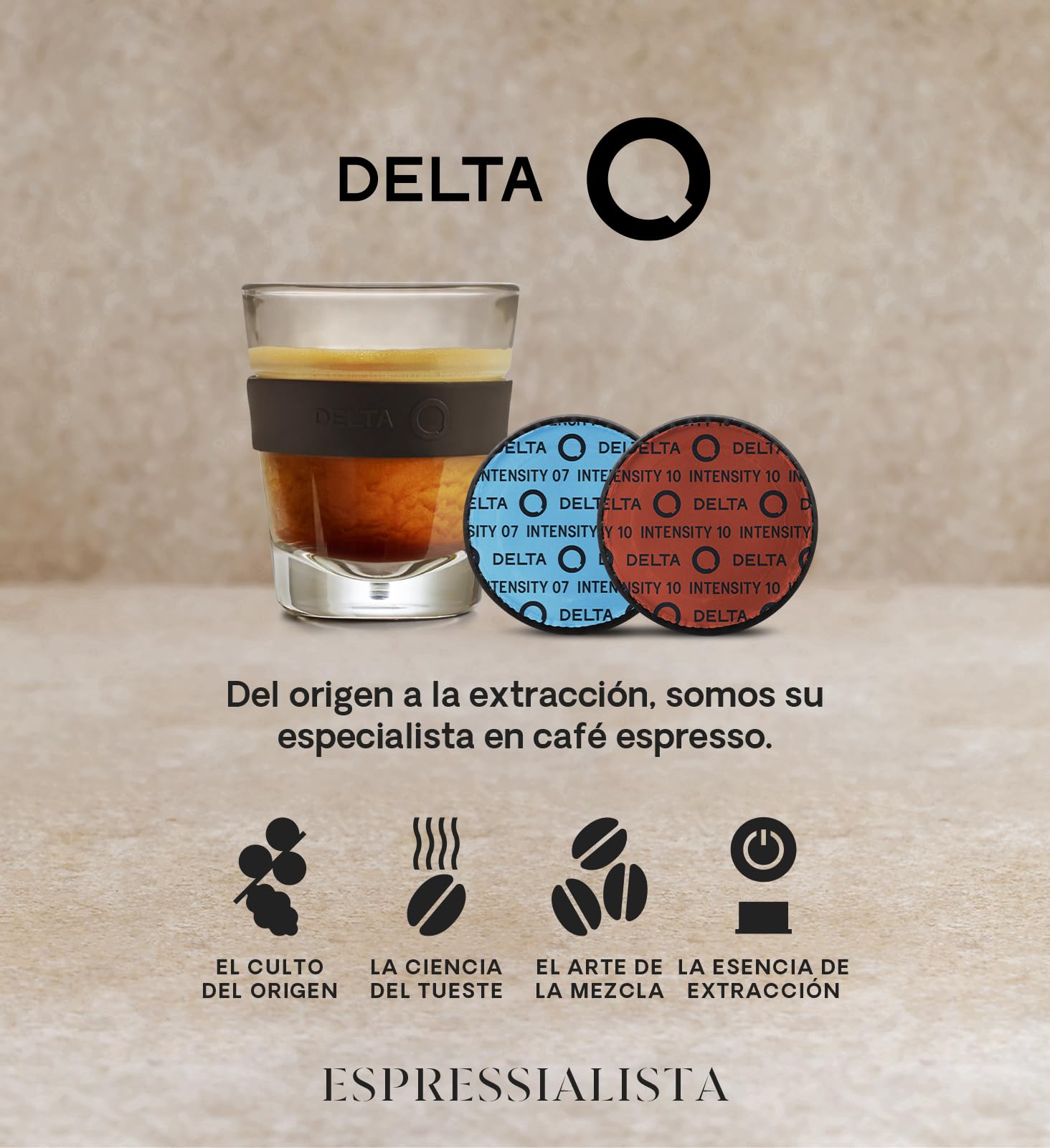 Delta Q | Cafetera Cápsulas MiniQool Rojo 19 Bares 0,6 L | Incluye 80 Cápsulas Intensidad 10 + 10 Descafeinado