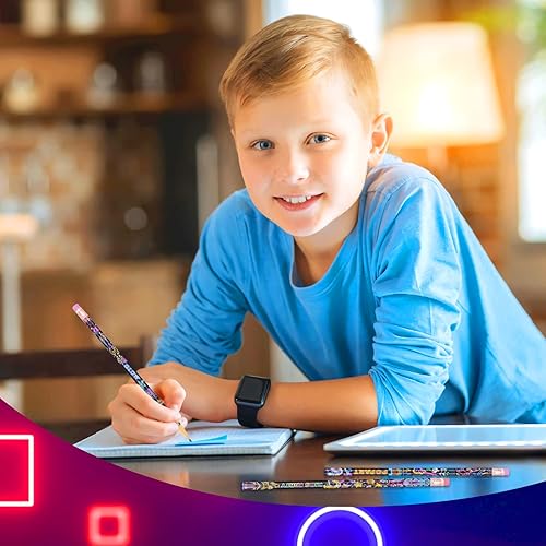 Miniatura 3 de 40 lápices brillantes coloridos de madera neón para niños recuerdos de fiesta de neón lápices divertidos que brillan en la oscuridad lápices de