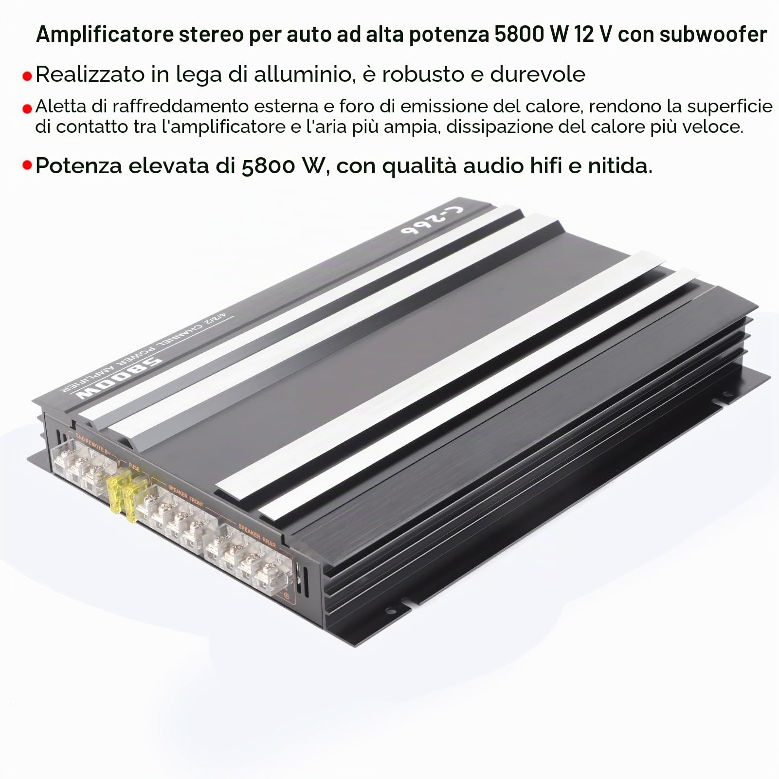 Amplificatore audio per auto da 5800 W 12 V ad alta Hi-Fi amplificatore audio stereo portatile subwoofer amplificatore per auto amplificatore audio parti di modifica auto amplificatore audio