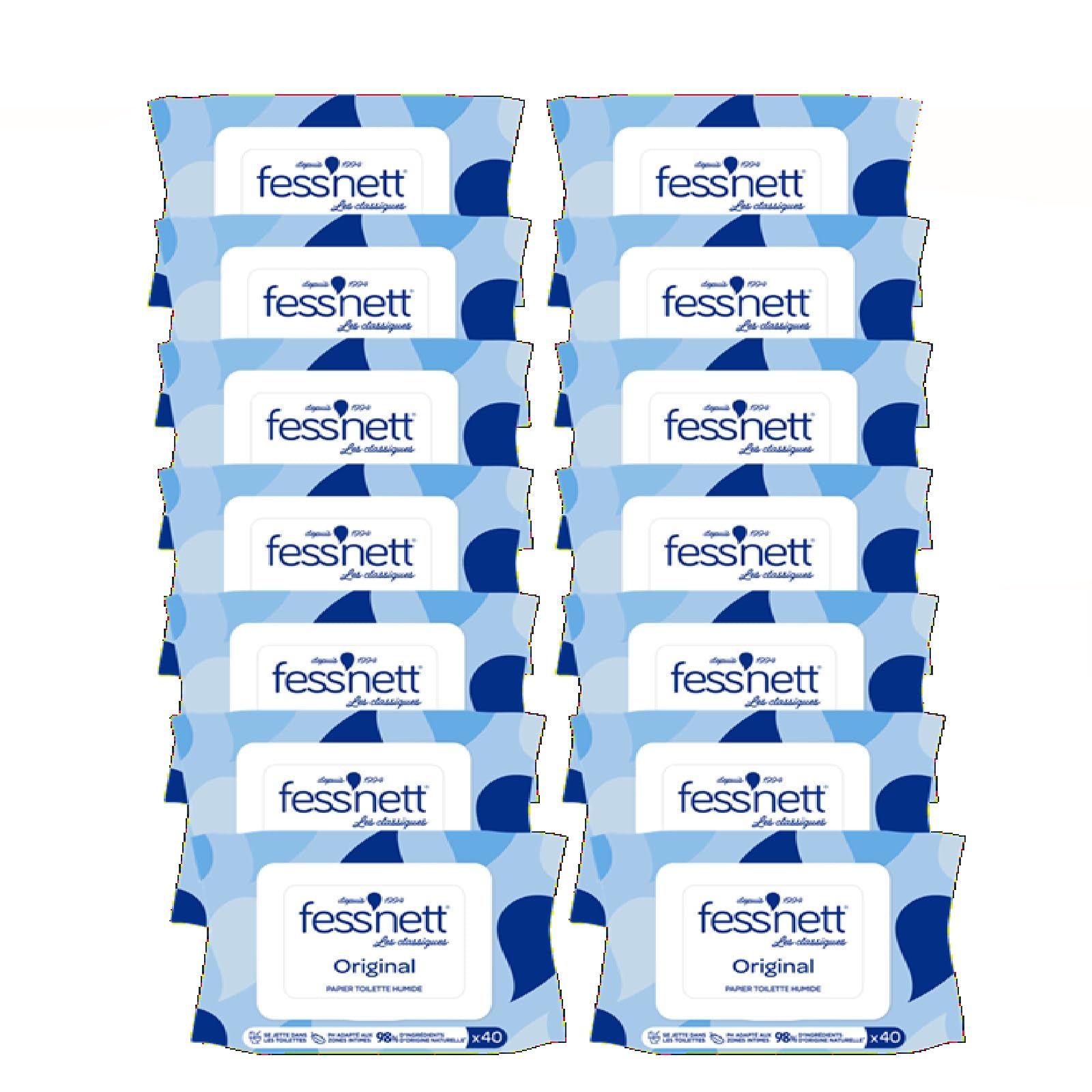 fess'nett - Papier Toilette Humide - Jetable WC - Original - 14x40 Feuilles