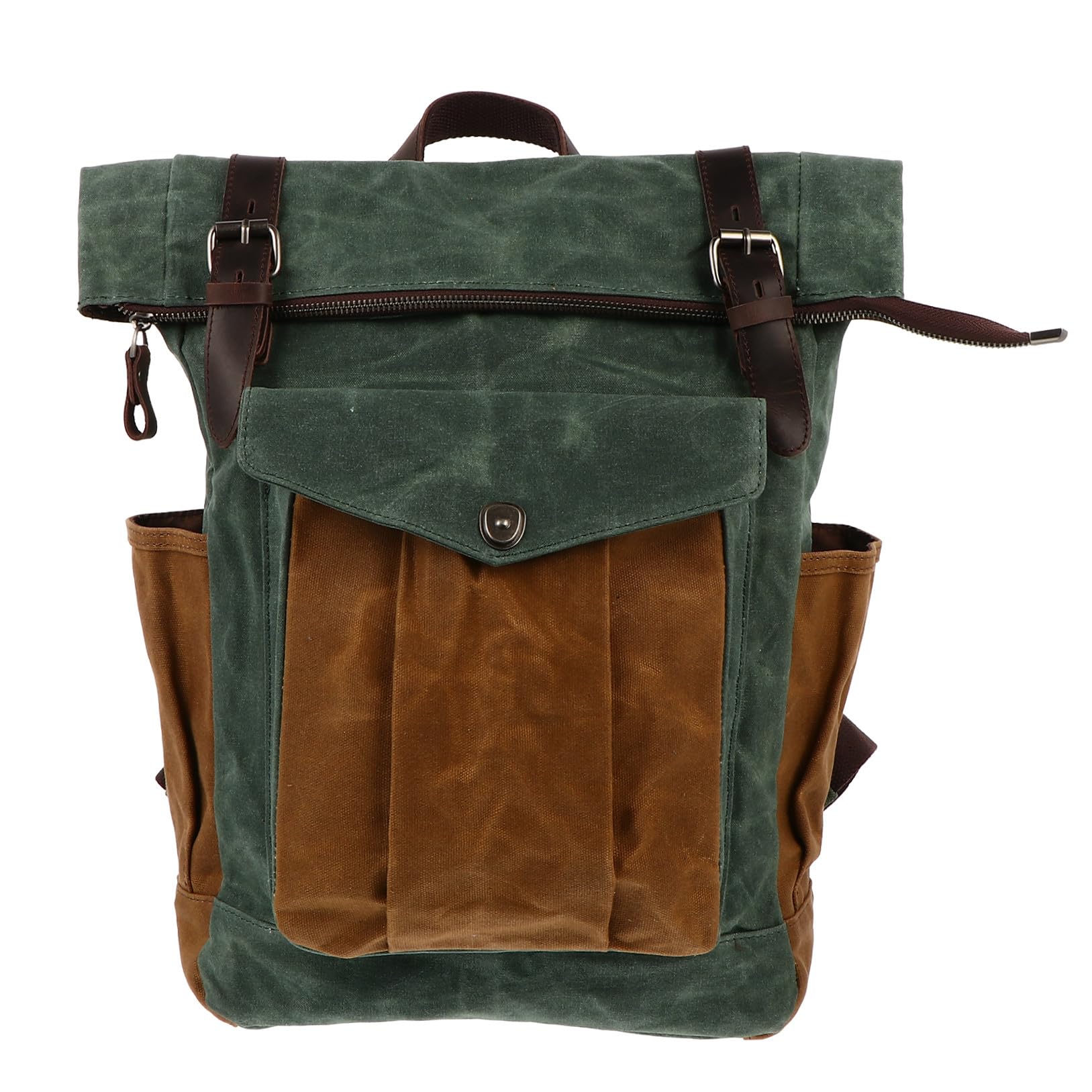STOBOK 1pezzi Zaino da Campeggio in Tela Cerata e Olio per Trekking all Aperto e Viaggi per Laptop Tablet Libri e Altri Oggetti Essenziali