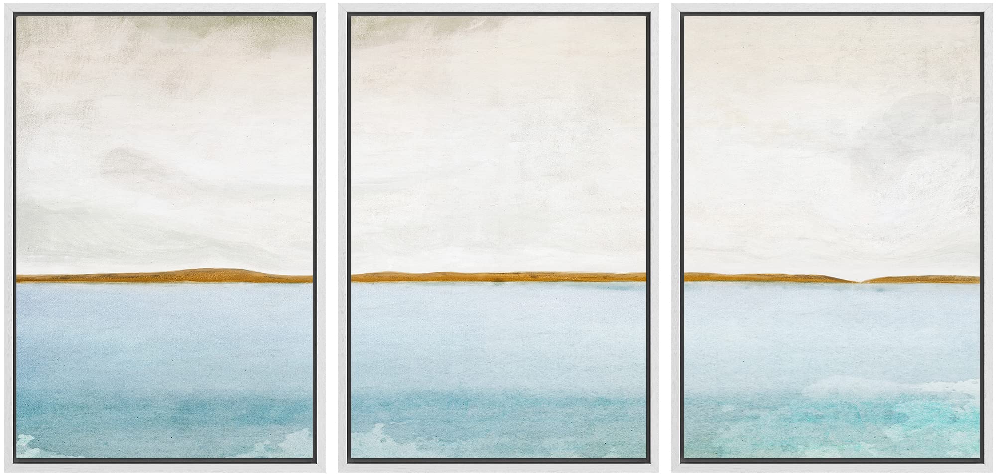 SIGNWIN Framed Canvas Print Wall Art Set Coastal Serenity Abstract Seaside Illustrations Modern Art Decorative Rustic Calm/Zen for Living Room, Bedroom, Office - 24"x36"x3 Natural — view 78