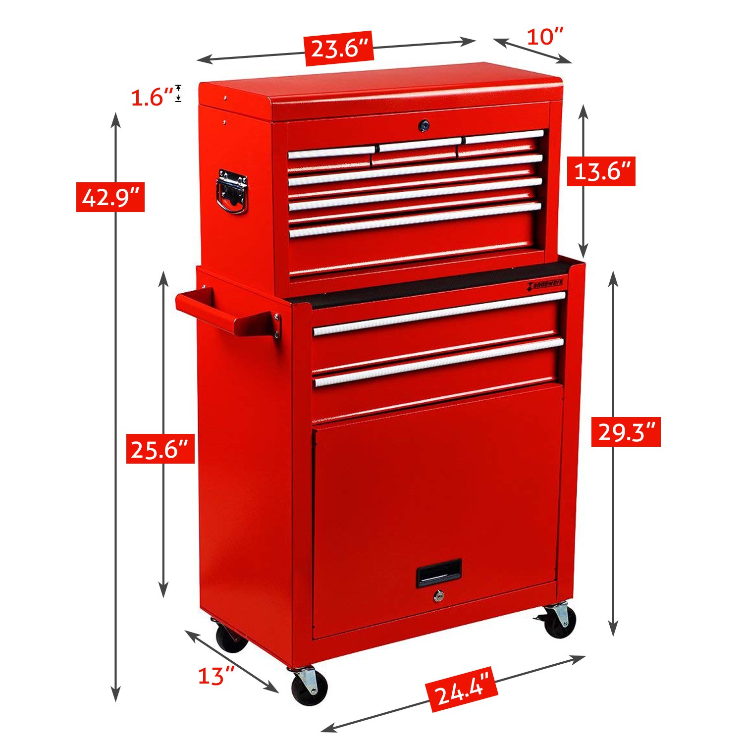 Buy 8Drawer Rolling Tool Box Tool Chest with 4 Wheels High Capacity