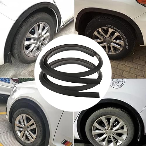 4 piezas de arcos de rueda de coche, camión, cubierta de guardabarros, tira de sellado de labios de goma, 1.5M4.9 pies, tiras de goma protectoras de