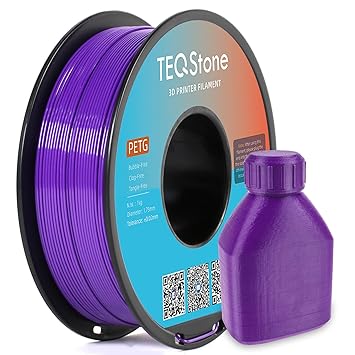TEQStone PETG Filament 1.75mm Purple 1KG Spool, Consistent Diameter +/-0.02mm 3D Printer Filament Vacuum Packaging