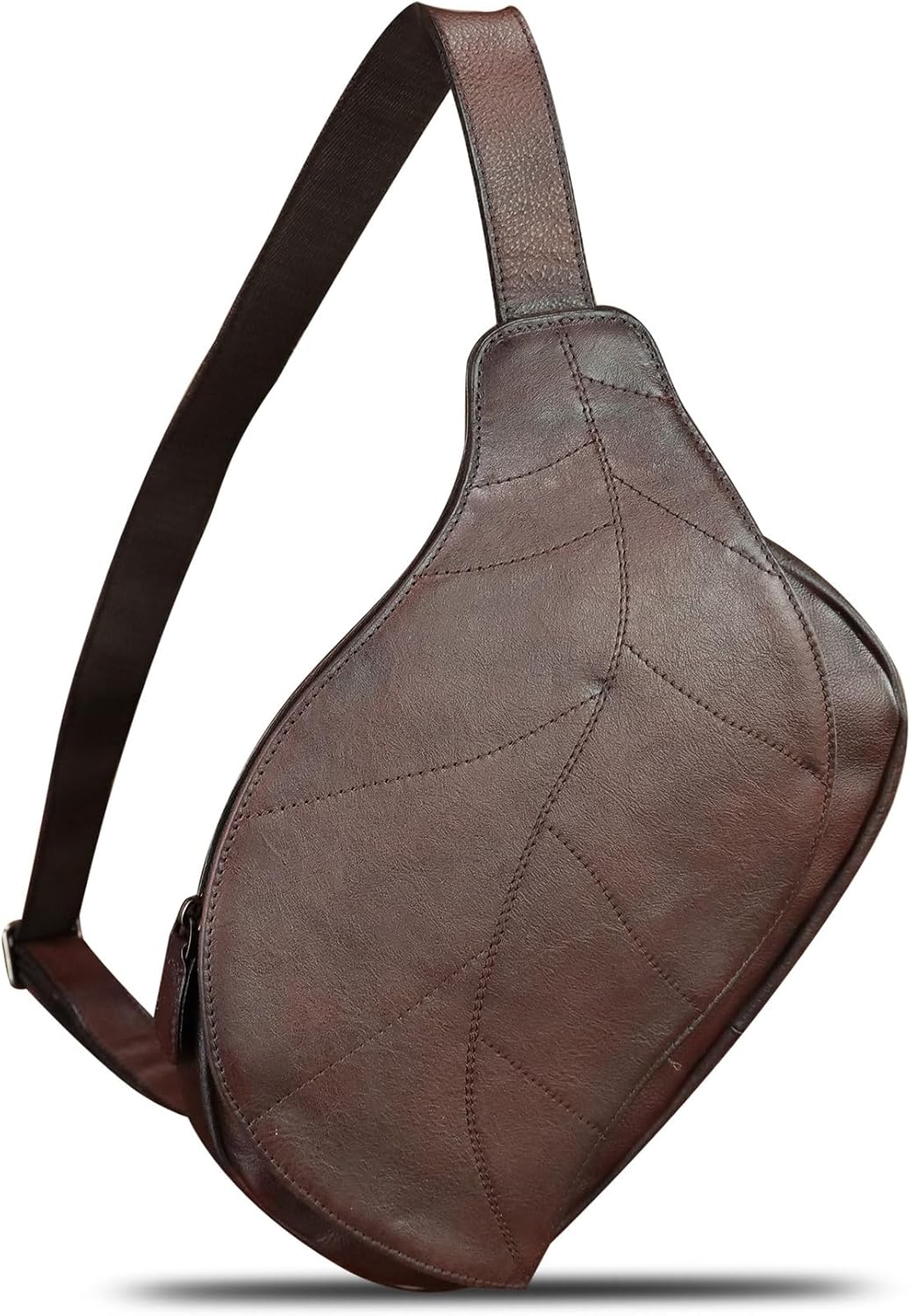 IVTG Genuine Leather Sling Bag for Women Vintage Real Leather Sling Backpack Fashion Shoulder Crossbody Bags Chest Bags