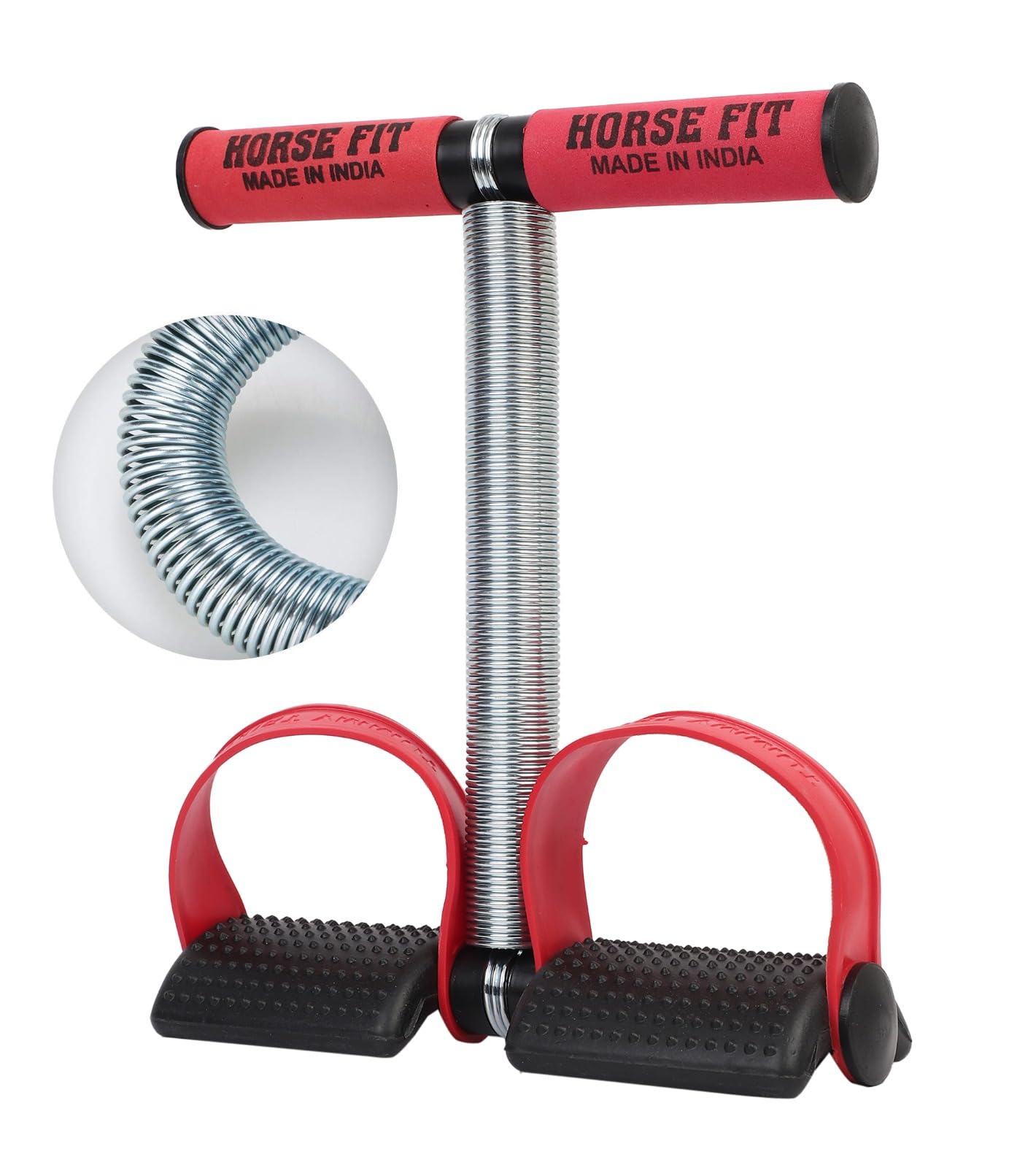 HORSE FIT Tummy Trimmer Single Spring for Men & Women - Ab Exercise Equipement, Abdominal Workout Tummy Trimmer for Home & Gym Use - Stomach, Abs, Belly Exercise (Red & Black) (B0D798TZV5) Amazon Price History, Amazon Price Tracker