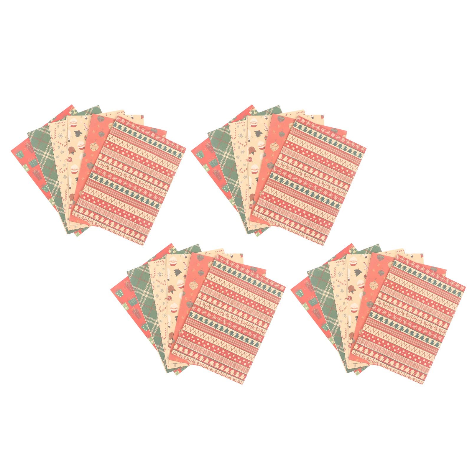 Respicefinem 4 Piece Set Of Christmas Wrapping Paper Measuring 27 6x19 7 In With Classic Patterns Made From DIY Kraft Material Ideal For Decorative Craft And Gift Wrapping