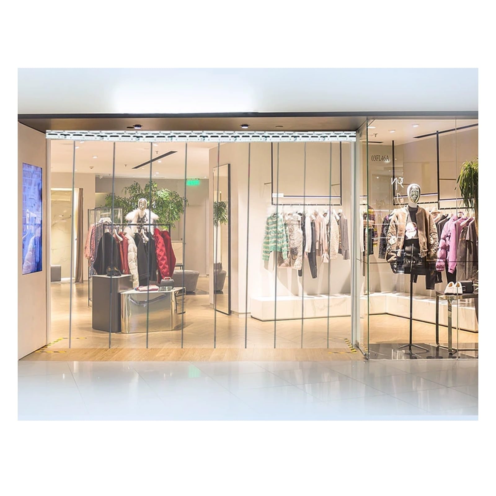 Rideau à Lamelles PVC Super Polar ， Anti-Froid Congélateur/Chambre Froide Négative Walk-In – Boucherie Entrepôt Industriel Chevauchement 17%– Kit Complet(165x270cm/64.96x106.3in)