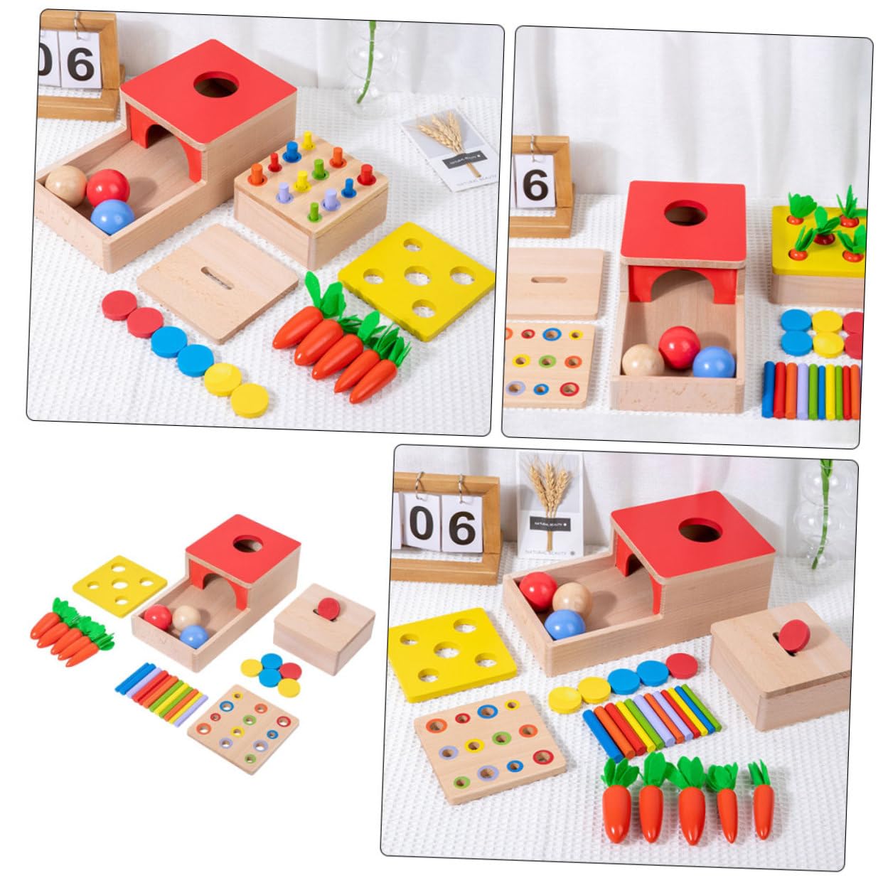 Juguete de Madera Educativo para Niños, Desarrollo de Habilidad Motriz y Coordinación Ojo-Mano, Obsequio para Bebés y Niños Pequeños
