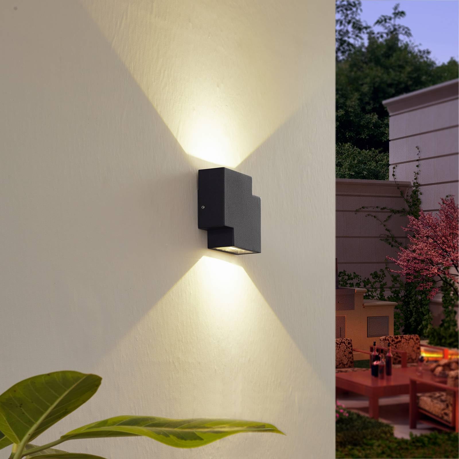 Lindby Applique LED Da Esterno, Moderna, Alluminio Nero, IP54, 9,6W Inclusa, Per Parete E Terrazzo