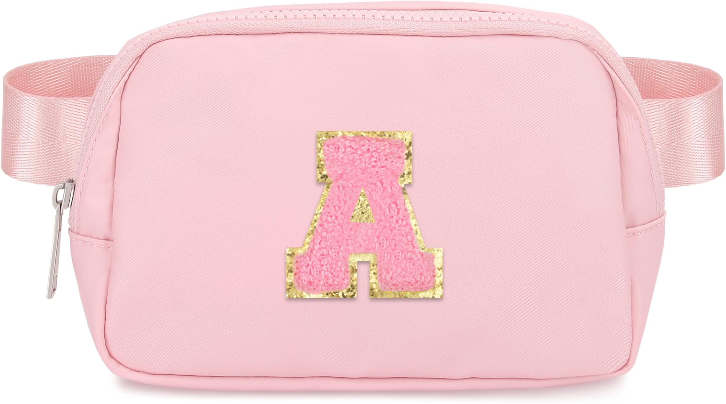 Belt Bag for Women Fanny Pack Waist Packs Crossbody Bag Letter A Pink