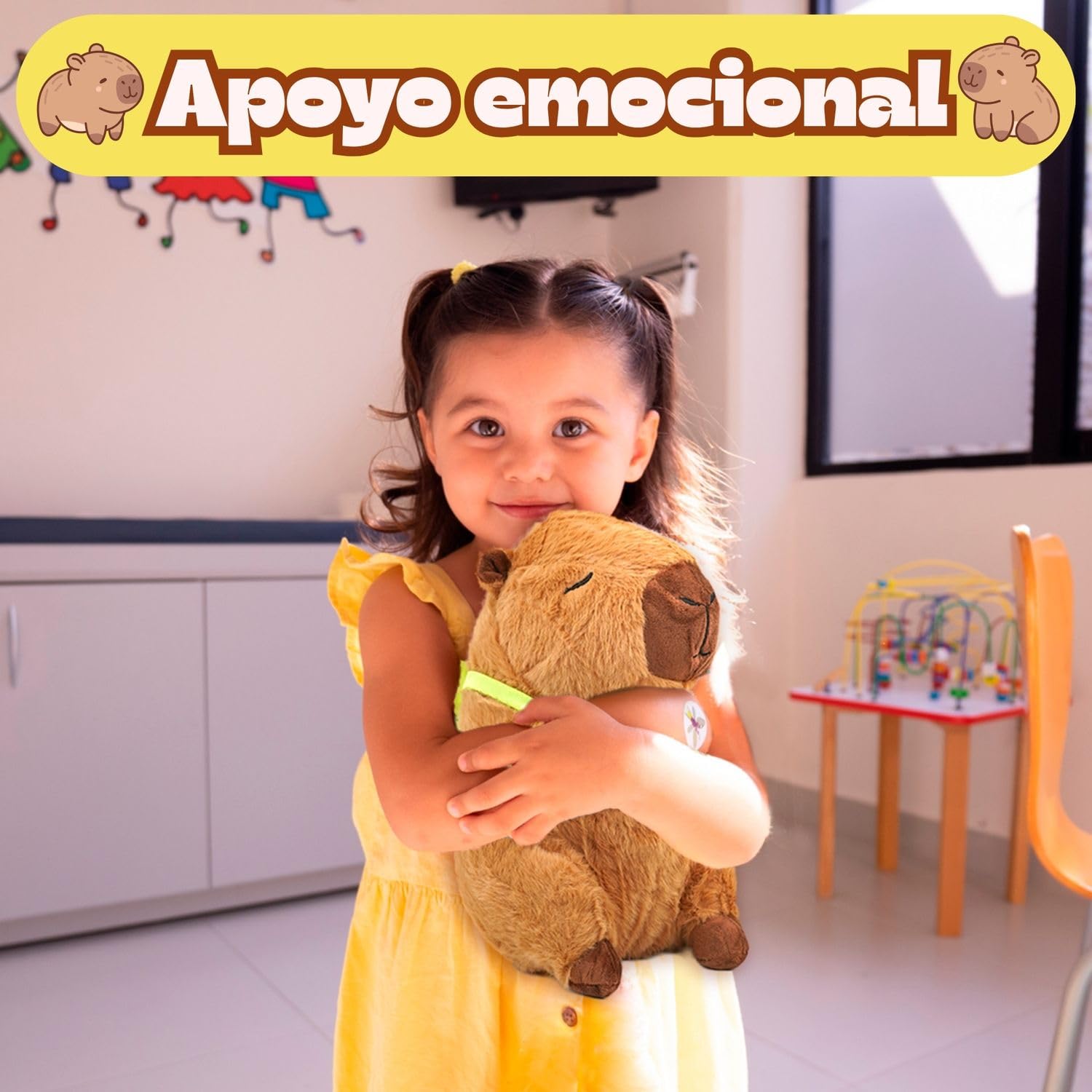 Peluche Capibara 25 cm | Capybara Kawaii Suave y Achuchable | Muñeco Capibara Peluche de Capibara Original y Tierno